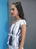 Women's Printed Top With Waist Tie Up