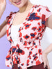Women's Floral Printed Top With Waist Tie Up