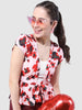 Women's Floral Printed Top With Waist Tie Up