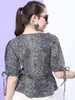 Women's Printed Top With Sleeve Tie Up
