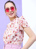 Women's Printed Top With Gathered Sleeves