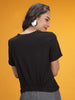 Women's Solid T-Shirt With Knotted Front