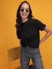 Women's Solid T-Shirt With Knotted Front