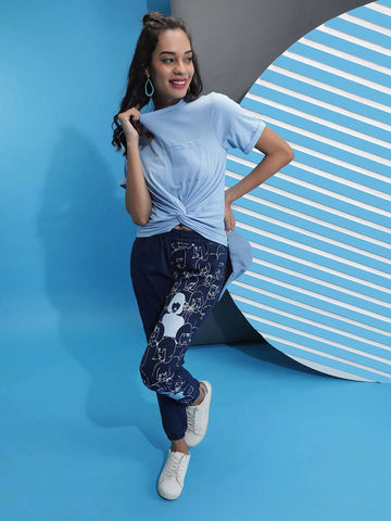 Women's Solid T-Shirt With Knotted Front