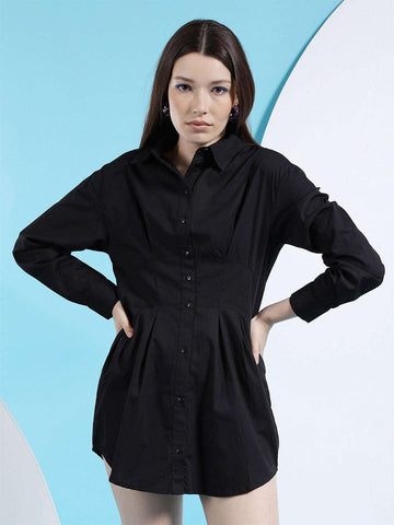 Women's Fit And Flare Shirt Dress
