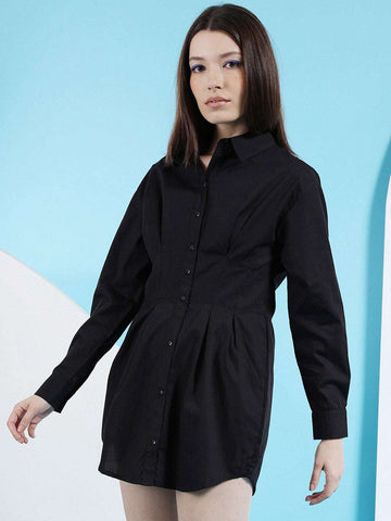 Women's Fit And Flare Shirt Dress