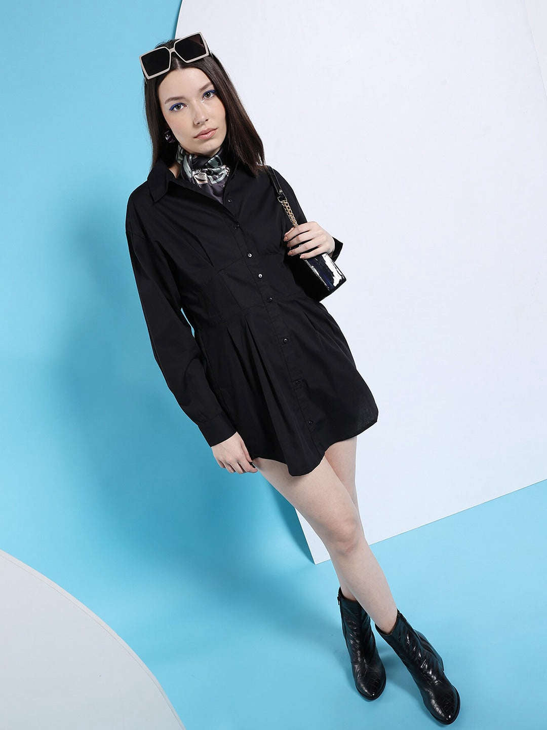 Women's Fit And Flare Shirt Dress