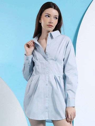 Women's Fit And Flare Shirt Dress