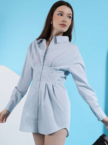 Women's Fit And Flare Shirt Dress