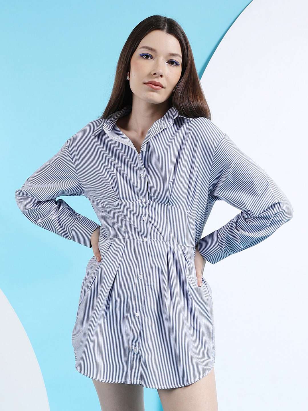 Women's Fit And Flare Shirt Dress