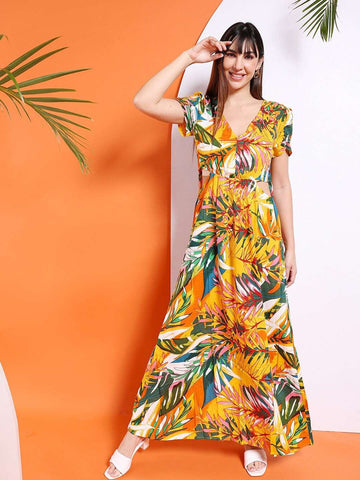 Women's Waist Cut Out Long Dress