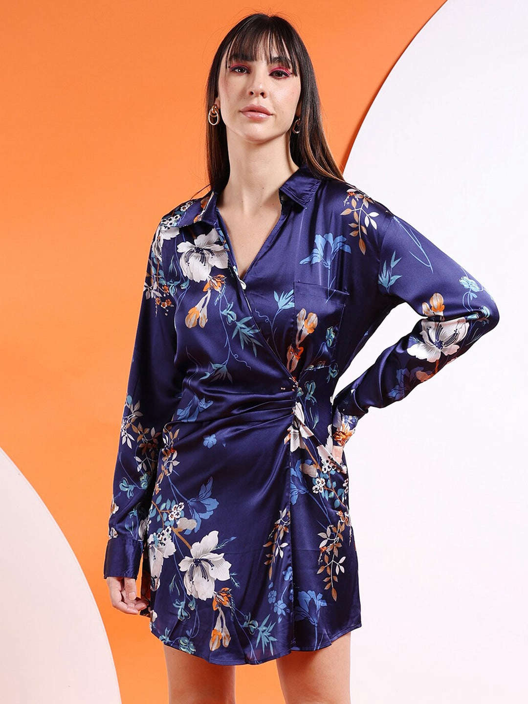 Women's Fit And Flare Waist Pleated Dress