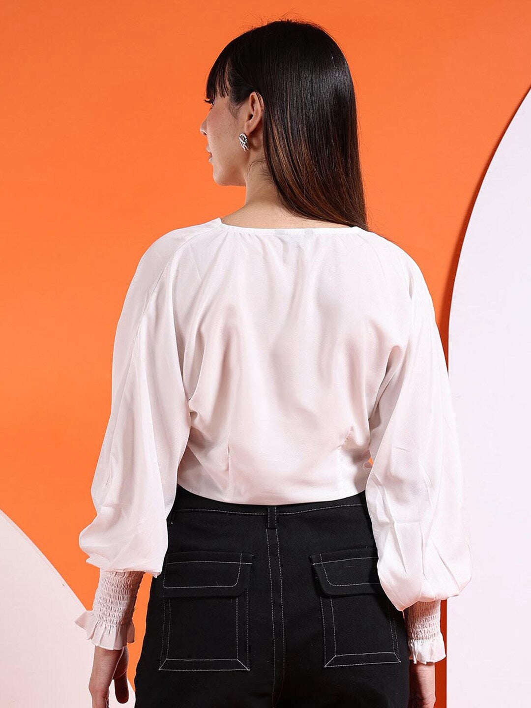 Women's Button Down V Neck Top