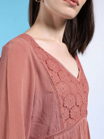 Women's Fit And Flare Empire Waist Top