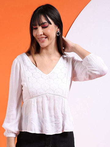 Women's Fit And Flare Empire Waist Top