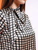 Women's Satin Printed Neck Tie Shirt