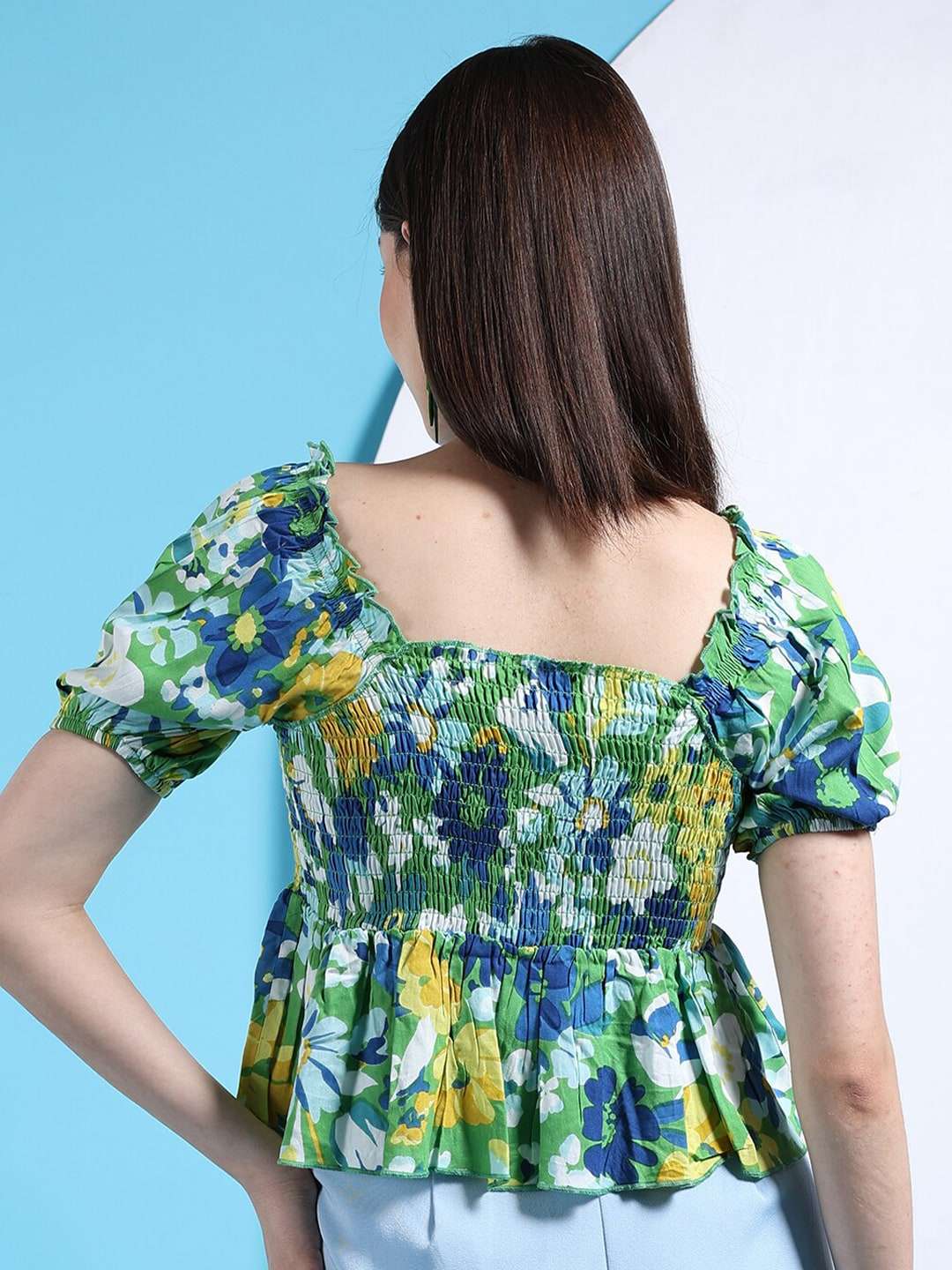 Women's Satin Printed Neck Tie Shirt