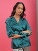 Women's Satin Lapel Collar Shirt