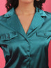 Women's Satin Lapel Collar Shirt