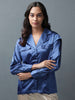 Women's Satin Lapel Collar Shirt