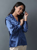 Women's Satin Lapel Collar Shirt