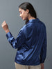 Women's Satin Lapel Collar Shirt