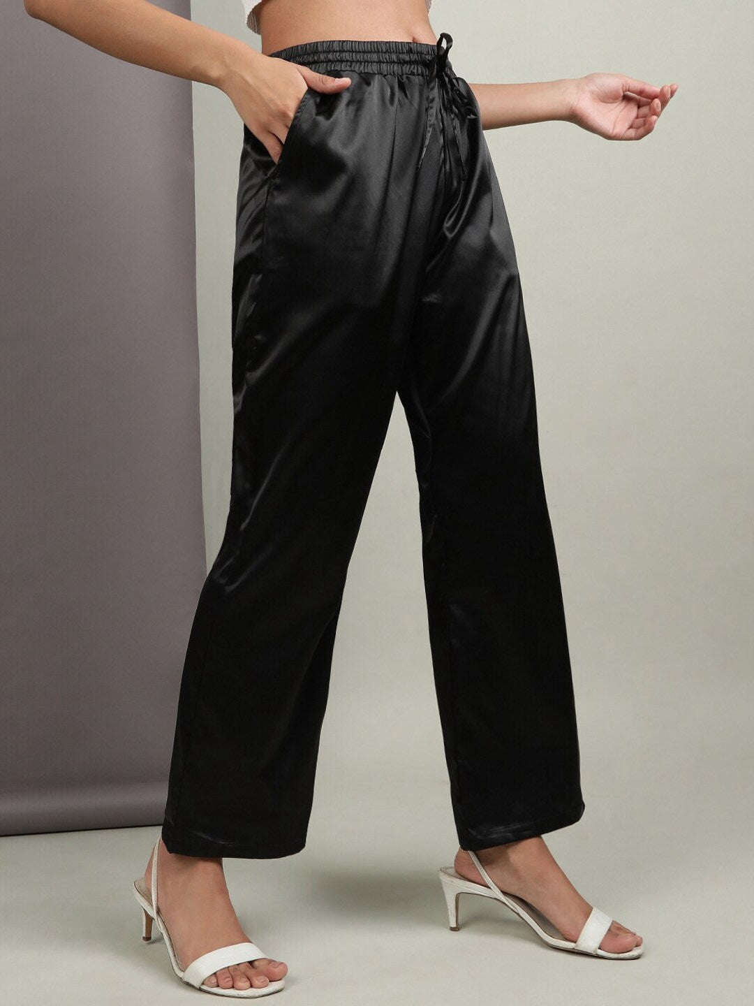 Women's Elasticated Satin Trouser