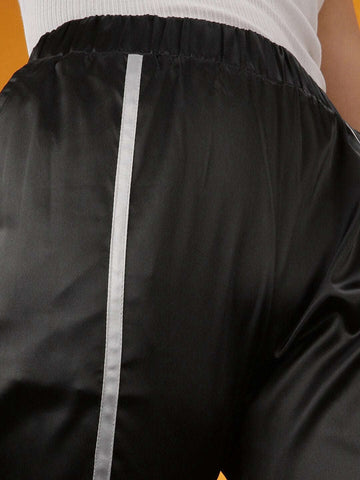 Women's Satin Jogger With Contrast Piping