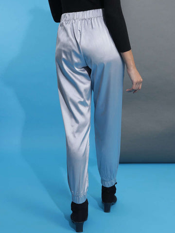 Women's Satin Jogger With Contrast Piping