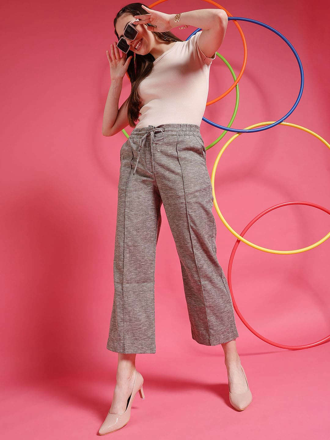 Women's Pintuck Elasticated Waist Trouser