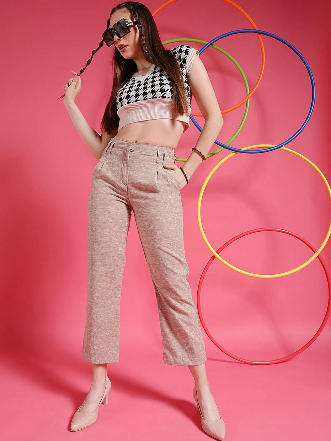 Women's Pleated Flare Trouser