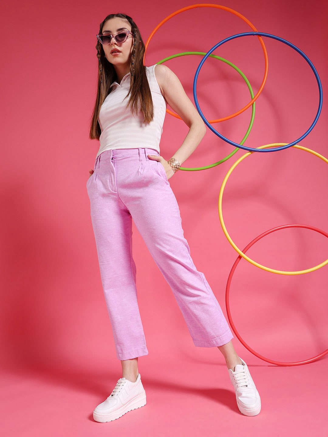 Women's Pleated Flare Trouser