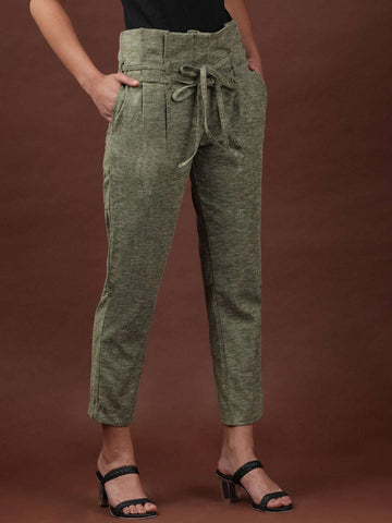 Women's High Waist Pleated Trouser