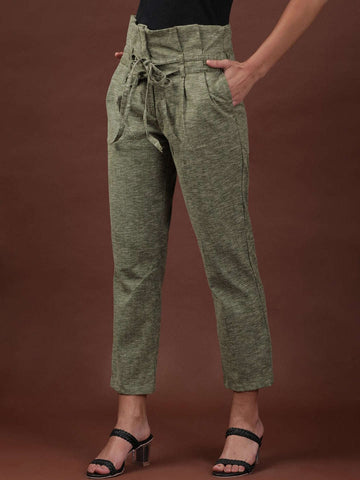 Women's High Waist Pleated Trouser