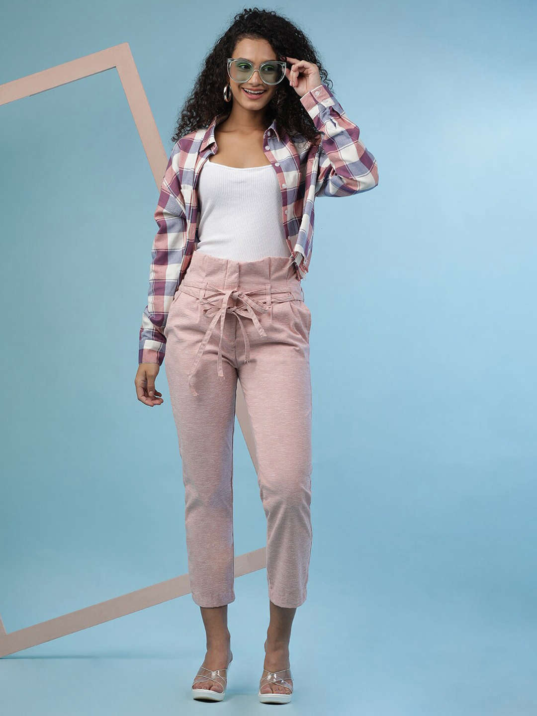 Women Solid Straight Trousers