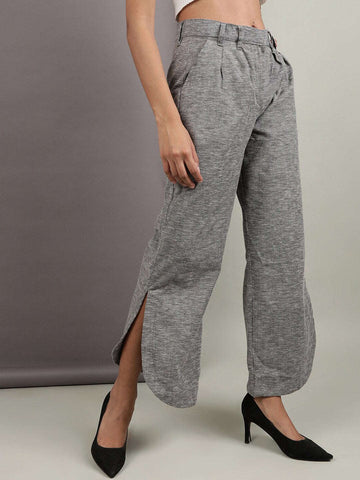 Women's Flare Pants With Curved Hem