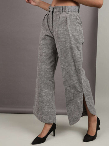 Women's Flare Pants With Curved Hem