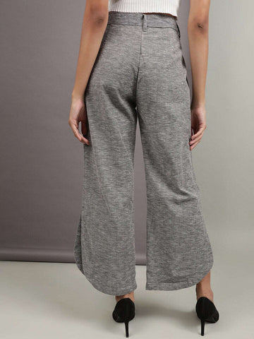 Women's Flare Pants With Curved Hem