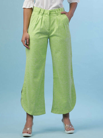 Women's Flare Pants With Curved Hem