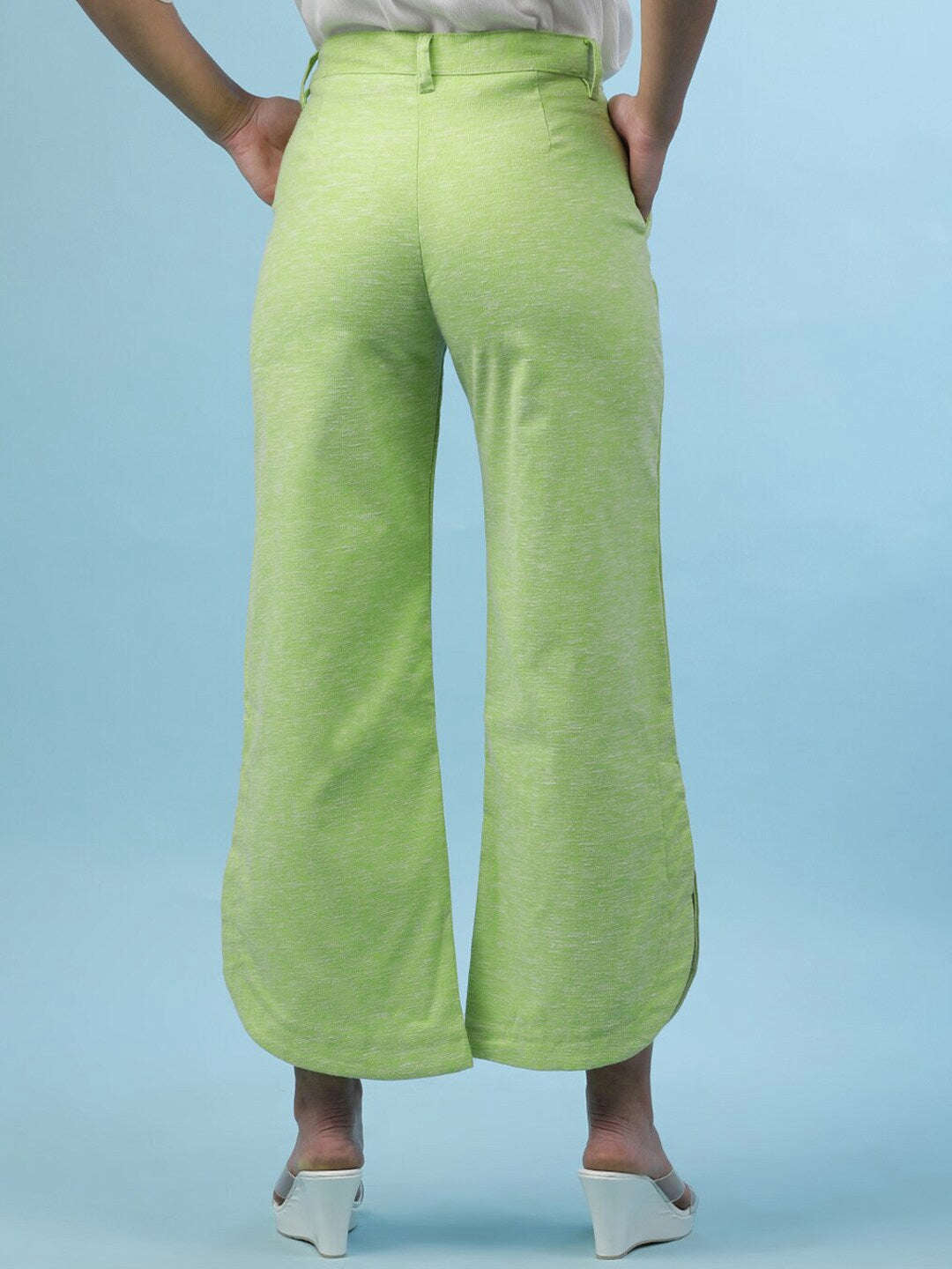 Women's Flare Pants With Curved Hem