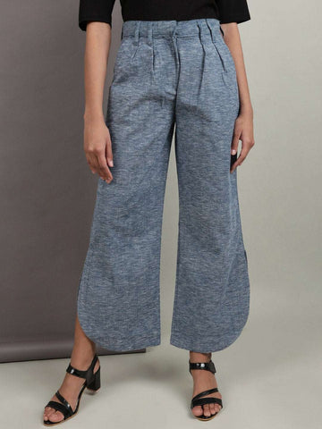 Women's Flare Pants With Curved Hem