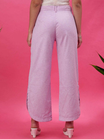 Women's Flare Pants With Curved Hem