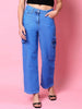 Women's Cargo Denim With Flap Pockets