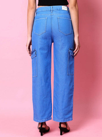 Women's Cargo Denim With Flap Pockets
