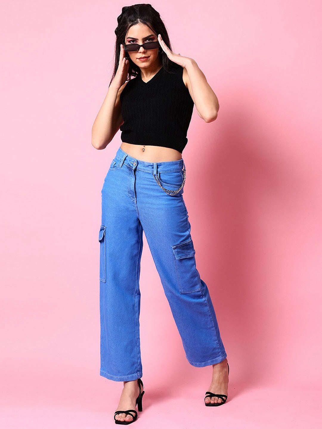 Women's Cargo Denim With Flap Pockets