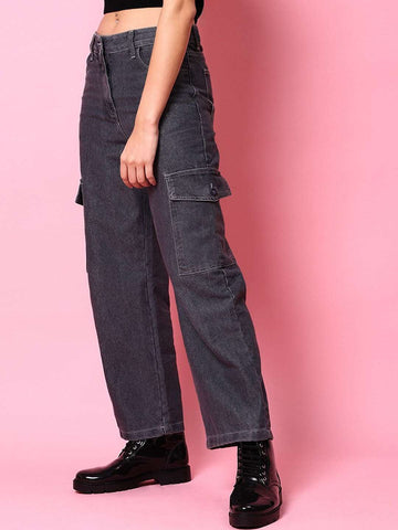 Women's Cargo Denim With Flap Pockets