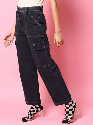 Women's Cargo Denim With Flap Pockets