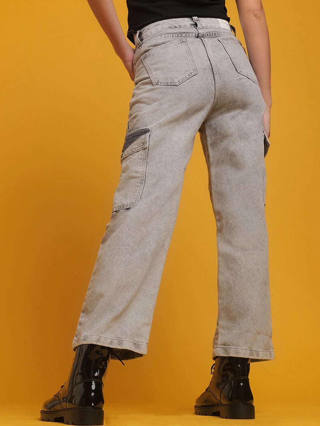 Women's Cargo Denim With Flap Pockets