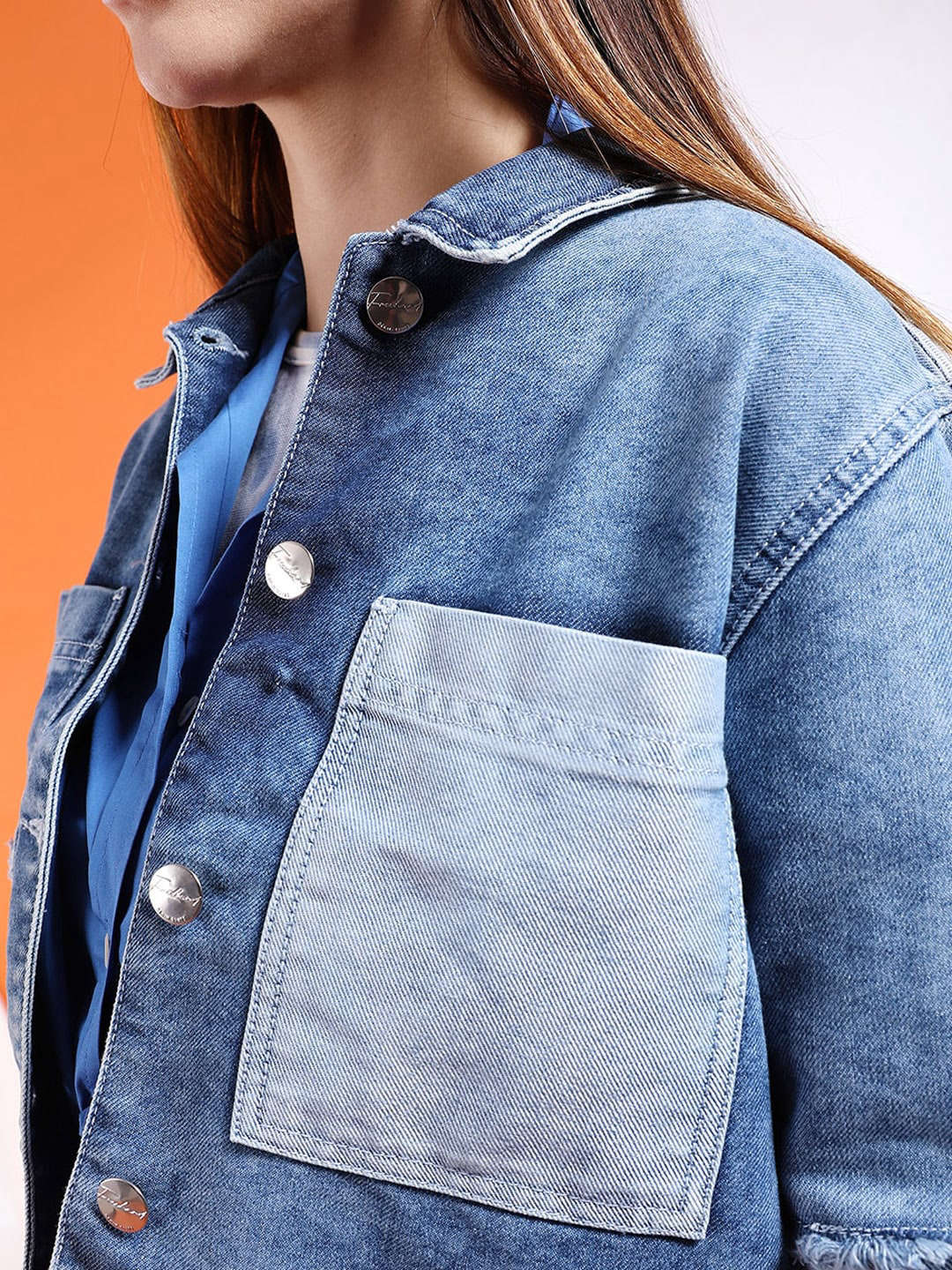 Women's Reverse Denim Contrast Jacket