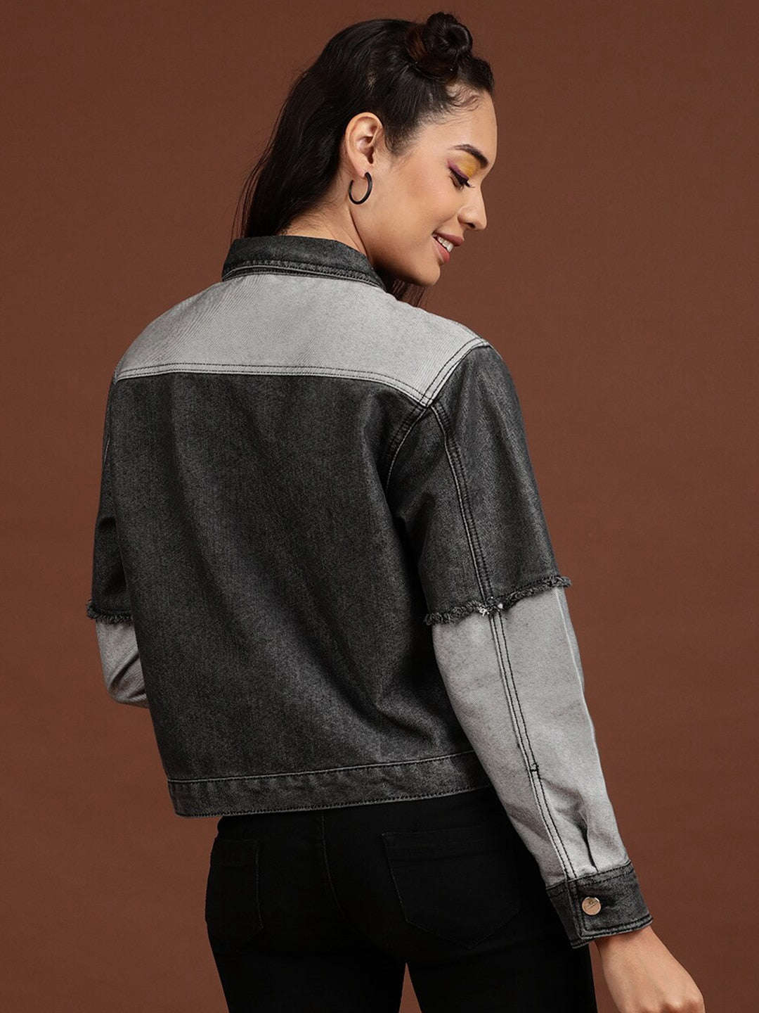 Women's Reverse Denim Contrast Jacket